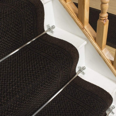 runrug Stair Carpet Runner - Non-Slip - 510cm x 80cm - Aztec, Dark Brown