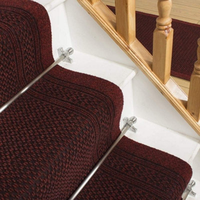 runrug Stair Carpet Runner - Non-Slip - 510cm x 80cm - Aztec, Red