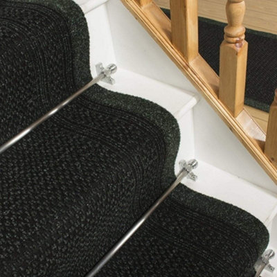 runrug Stair Carpet Runner - Non-Slip - 600cm x 66cm - Aztec, Green