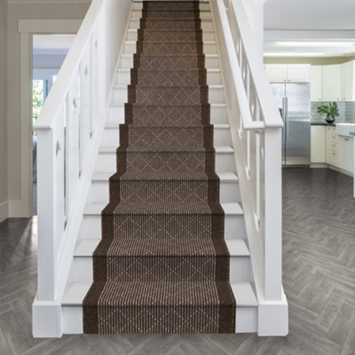 runrug Stair Carpet Runner - Non-Slip - 600cm x 66cm - Boulevard, Brown