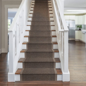 runrug Stair Carpet Runner - Non-Slip - 630cm x 80cm - Aztec, Light Brown