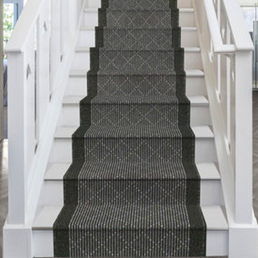 runrug Stair Carpet Runner - Non-Slip - 690cm x 66cm - Boulevard, Black