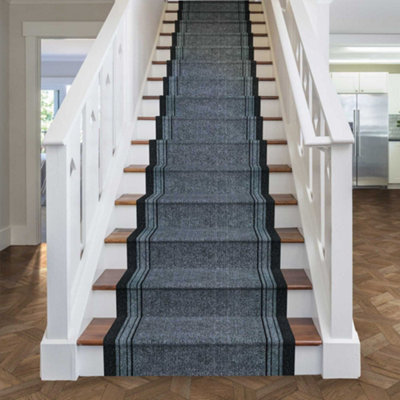 runrug Stair Carpet Runner - Non-Slip - 690cm x 66cm - Inca, Grey