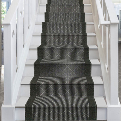 runrug Stair Carpet Runner - Non-Slip - 720cm x 66cm - Boulevard, Black