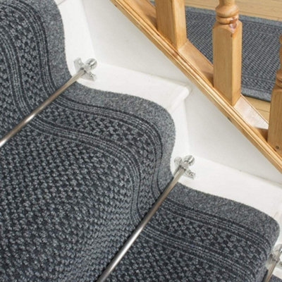 runrug Stair Carpet Runner - Non-Slip - 840cm x 66cm - Aztec, Grey