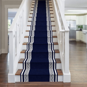 runrug Stair Carpet Runner - Stain Resistant - 450cm x 60cm - Key, Blue