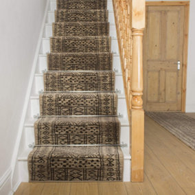 runrug Stair Carpet Runner - Stain Resistant - 450cm x 70cm - Afrikans, Taupe