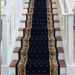 runrug Stair Carpet Runner - Stain Resistant - 510cm x 70cm - Pin, Blue