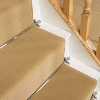 runrug Stair Carpet Runner - Stain Resistant - 840cm x 60cm - Plain, Beige