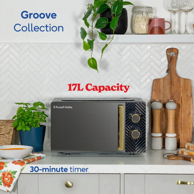 Russell hobbs black and rose gold microwave sales