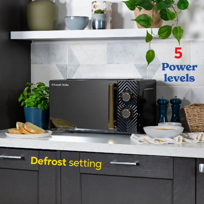 Russell Hobbs 17L, Manual Groove Microwave in Black - RHMM723B