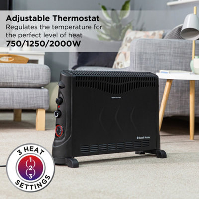 Russell Hobbs 2000W Convector Heater with Timer Black RHCVH4002B