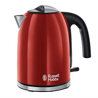 Russell Hobbs 20412 Stainless Steel Electric Kettle, 1.7 Litre, Red DIY at B&Q