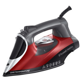 Russell Hobbs 25090 One Temperature Steam Iron, 2600 W, Red/Black