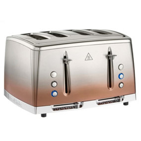 Russell Hobbs 25143 Eclipse 4 Slice Toaster Polished Stainless Steel Ombre, Copper Sunset