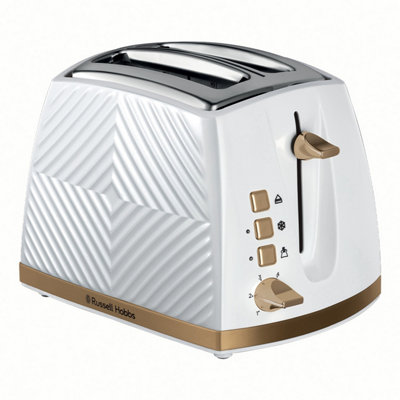 Russell Hobbs 26391 Groove 2Slice Toaster White DIY at B&Q
