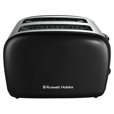 Russell Hobbs 2-Slice Glass Accent Long Toaster, Black & Stainless
