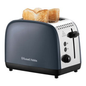 Russell Hobbs 26552 Stainless Steel 2 Slice Toaster - Long Slots with 6 Browning Settings and High Lift Feature, Grey