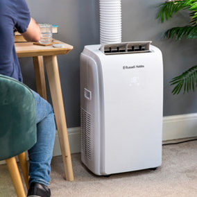 Russell Hobbs Air Conditioner and Dehumidifier 2 in 1 Portable 11000 BTU White RHPAC11001