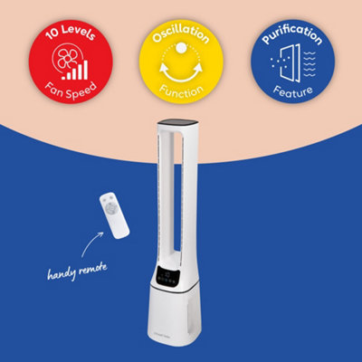 Russell Hobbs Bladeless Tower Fan Remote Control 105cm 22W Quiet and Ionised Air Filter RHBLDL12 - 3