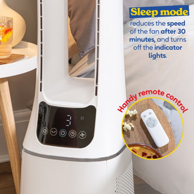 Russell Hobbs Bladeless Tower Fan Remote Control 105cm 22W Quiet and Ionised Air Filter RHBLDL12 - 4
