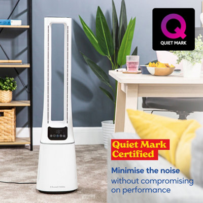 Russell Hobbs Bladeless Tower Fan Remote Control 107cm 22W Quiet and ...