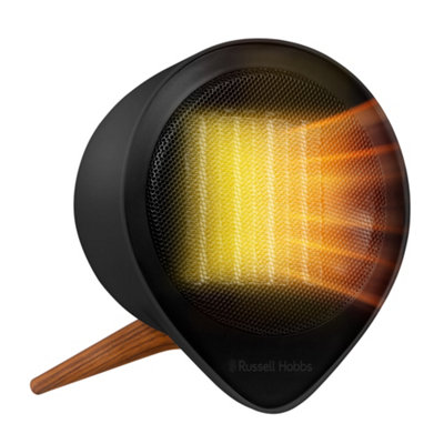 Russell Hobbs Ceramic Heater Mini Tripod 1.5kW Black Scandi Wood ...