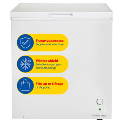 Russell Hobbs Chest Freezer 198L Freestanding White with 5 Year Guarantee RH198CF0E1W