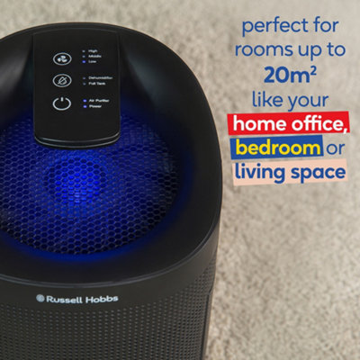 Russell Hobbs Dehumidifier and Air Purifier Fresh Air Pro Compact Ozone Free 750ml/day Black RHDH1101B - 5