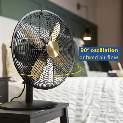 Russell Hobbs Desk Fan Electric Cooling Brushed Gold & Black 3 Speed RHMDF1201BG - 5