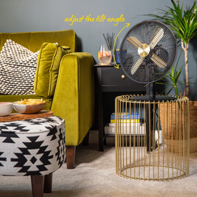 Russell Hobbs Desk Fan Electric Cooling Brushed Gold & Black 3 Speed RHMDF1201BG - 6