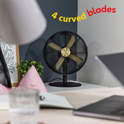 Russell Hobbs Desk Fan Electric Cooling Brushed Gold & Black 3 Speed RHMDF1201BG - 7