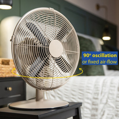 Russell Hobbs Desk Fan Electric Cooling in Greige 3 Speed Settings RHMDF1201GR - 5