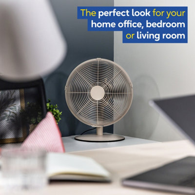 Russell Hobbs Desk Fan Electric Cooling in Greige 3 Speed Settings RHMDF1201GR - 6