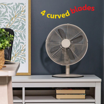 Russell Hobbs Desk Fan Electric Cooling in Greige 3 Speed Settings RHMDF1201GR - 7