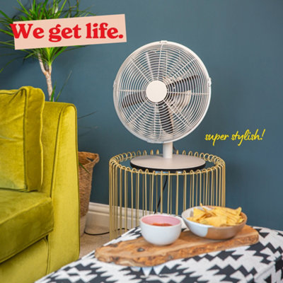 Russell Hobbs Desk Fan Electric Cooling in Greige 3 Speed Settings RHMDF1201GR - 8