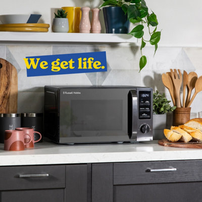 Russell Hobbs Digital Microwave Dark Steel 20L 800W 8 Auto Cook Menus ...