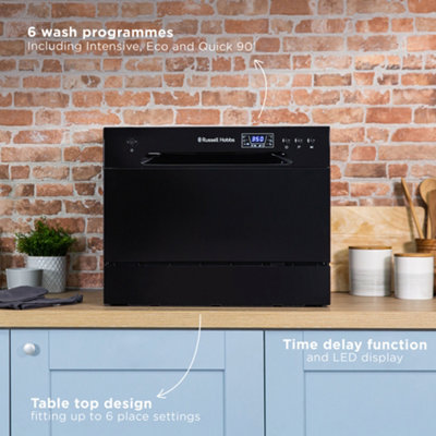 Russell Hobbs Dishwasher Table Top & Compact Black RHTTDW6B - 3