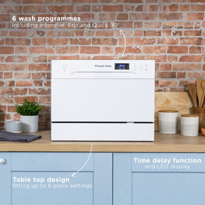 Russell Hobbs Dishwasher Table Top & Compact White RHTTDW6W - 3