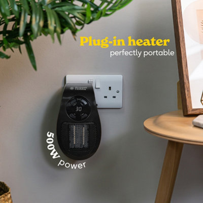 Russell Hobbs Electric Ceramic Heater Plug In 500W Black RHPH2001B - 3