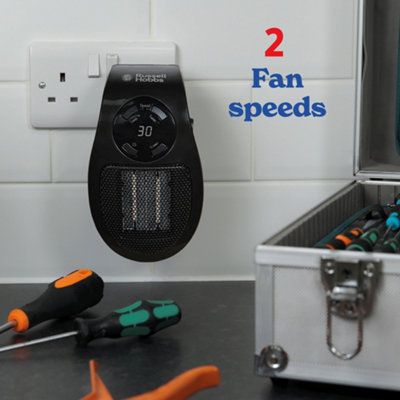 Russell Hobbs Electric Ceramic Heater Plug In 500W Black RHPH2001B - 6