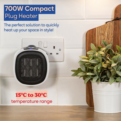 Russell Hobbs Electric Ceramic Heater Plug In 700W White RHPH7001W | DIY at  Bu0026Q
