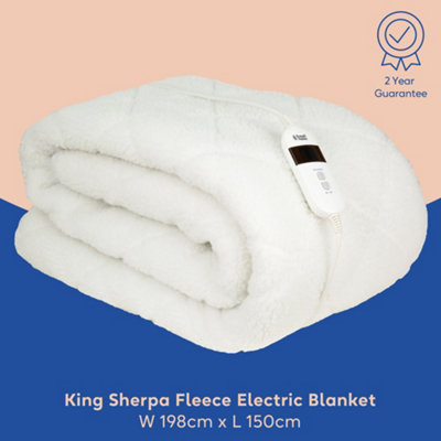 Russell Hobbs Electric Heated Blanket Premium Sherpa Fleece Throw King Size  RHEDB8002 | DIY at Bu0026Q