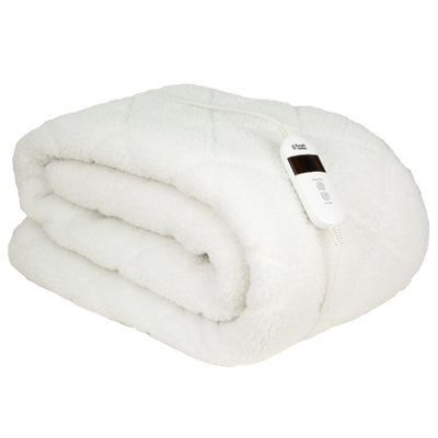 Russell Hobbs Electric Heated Blanket Premium Sherpa Fleece Throw