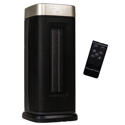 Russell Hobbs Electric Heater 2000W Low Energy Ceramic Portable Heater 24hr Timer Black & Gold 2 Year Guarantee RHCTH2002G