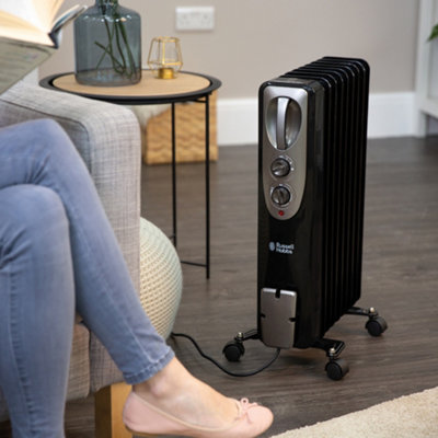 Russell Hobbs Electric Heater 2000W Oil Filled Radiator 9 Fin Black RHOFR5002B