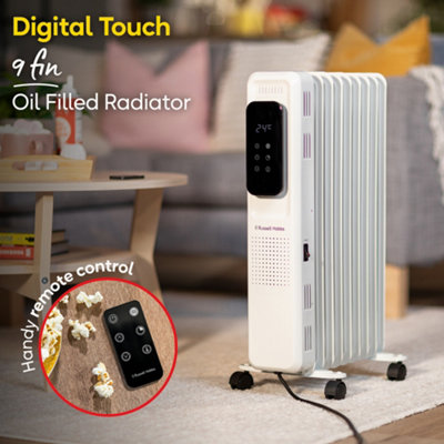 Russell Hobbs Electric Heater 2000W White Digital Fin Oil Filled