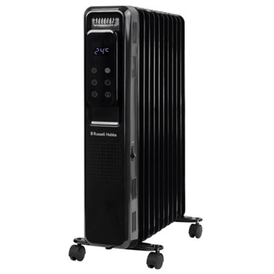 Russell Hobbs Electric Heater 2500W Black Digital 11 Fin Oil Filled
