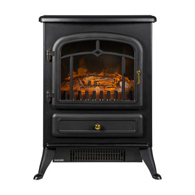 Russell Hobbs Electric Stove Fire 1850W Freestanding Black Electric Heater RHEFSTV1002B