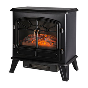 Russell Hobbs Electric Stove Fire 1850W Freestanding Black Electric Heater RHEFSTV2003B